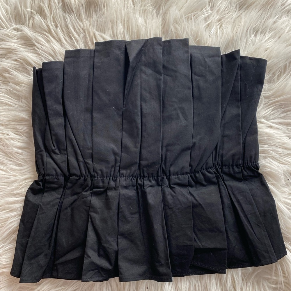 Black ruffle top